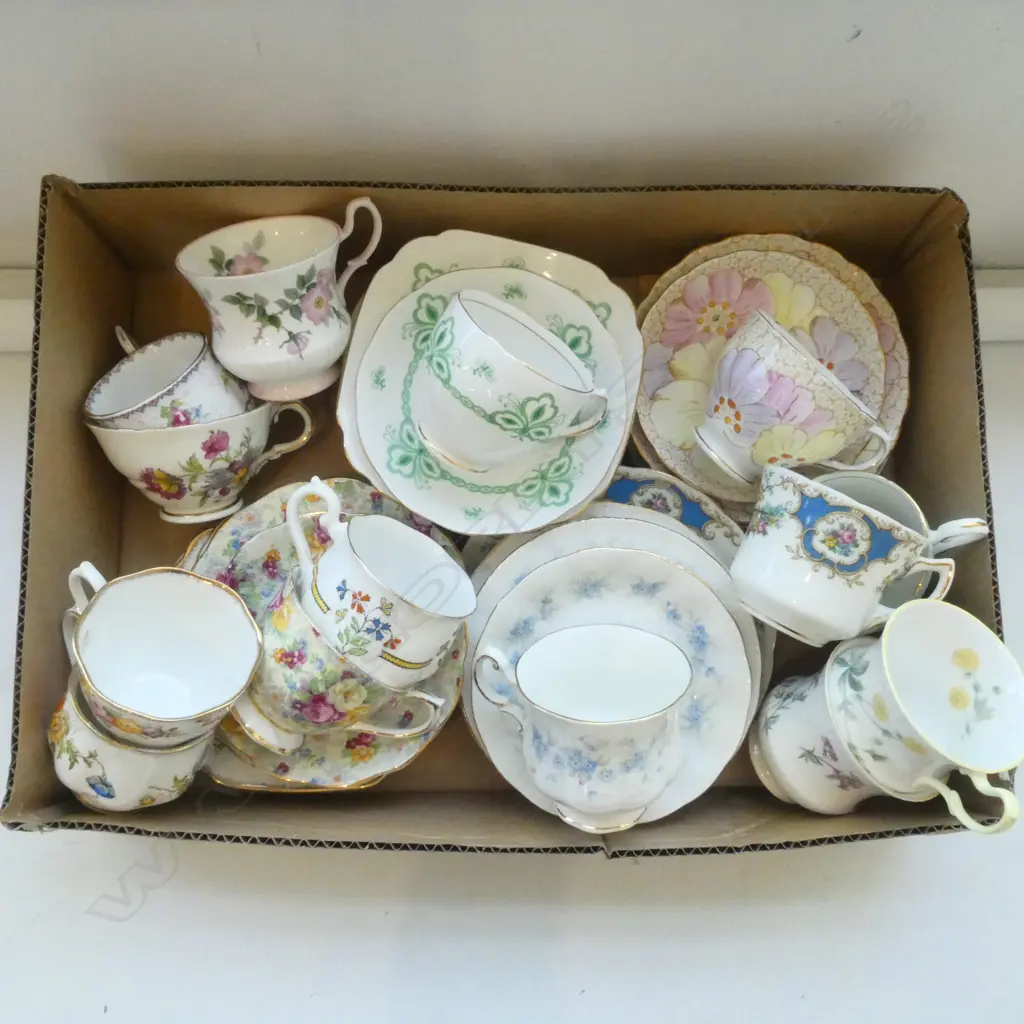 ASST FANCY CHINA TRIOS + EXTRAS; ROYAL ALBERT, PARAGON, ROSLYN etc Image 1++