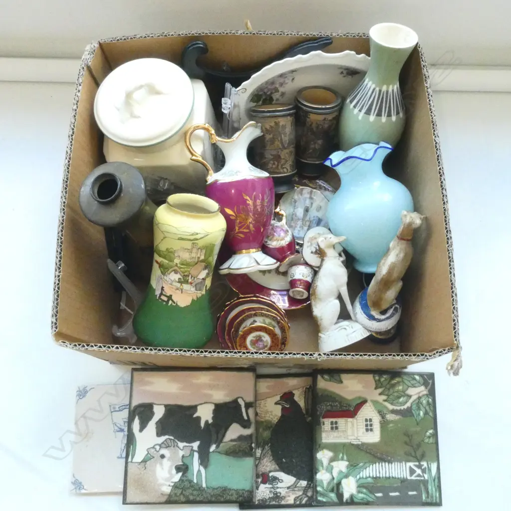 ROYAL WINTON JAR, RIDGWAY VASE, ASST. LIMOGES, TILES, etc Image 1++