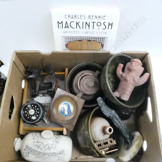 ASST. STUDIO POTTERY & CERAMICS, BULLET TANK, SHAKESPEARE REEL, MINIATURE ETC