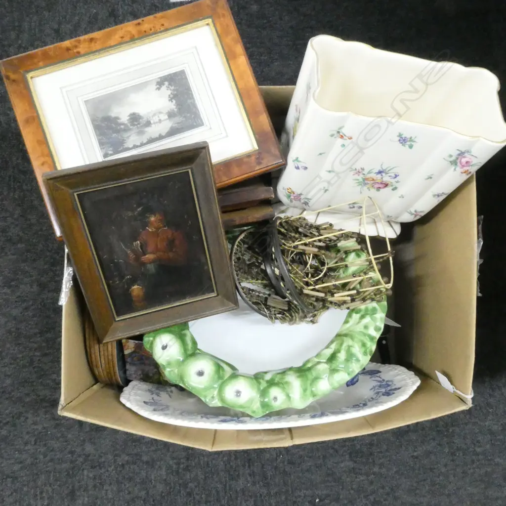 ITALIAN 'PRIMO' HAND PAINTED COMPORT, 4 FRAMED PRINTS, ASST CUTLERY, etc Image 1++