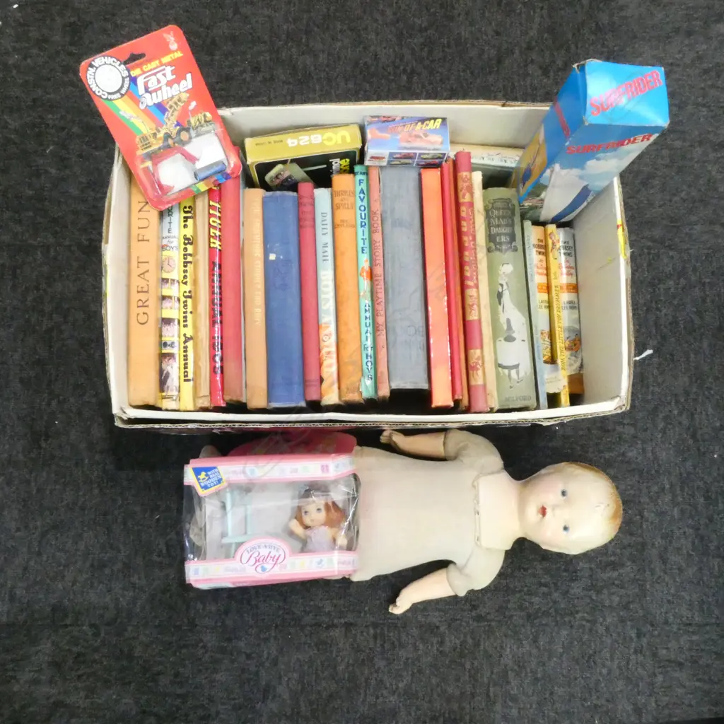 ASST BOYS ANNUAL VOLS., ADVENTURE BOOKS, NURSERY RHYMES & BOXED TOYS Image 1++