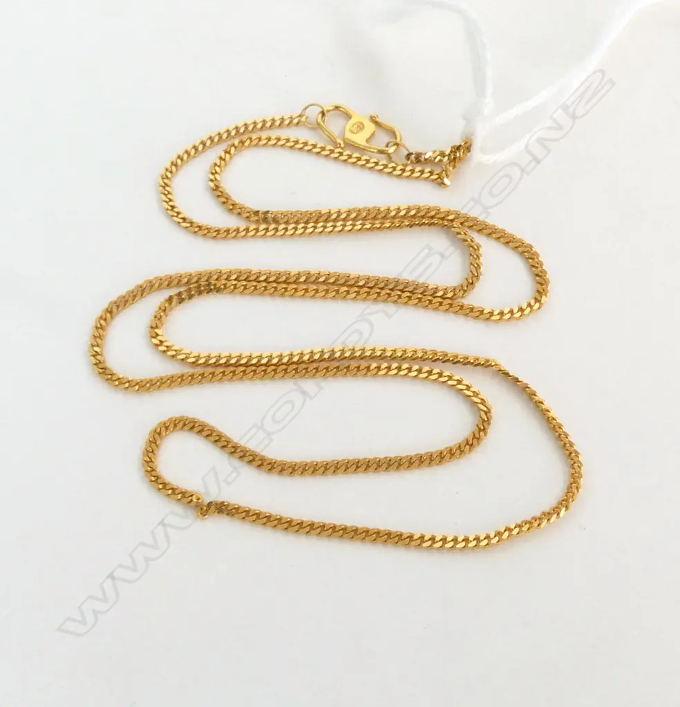22ct YELLOW GOLD NECK CHAIN L.400mm 3gms Image 1++