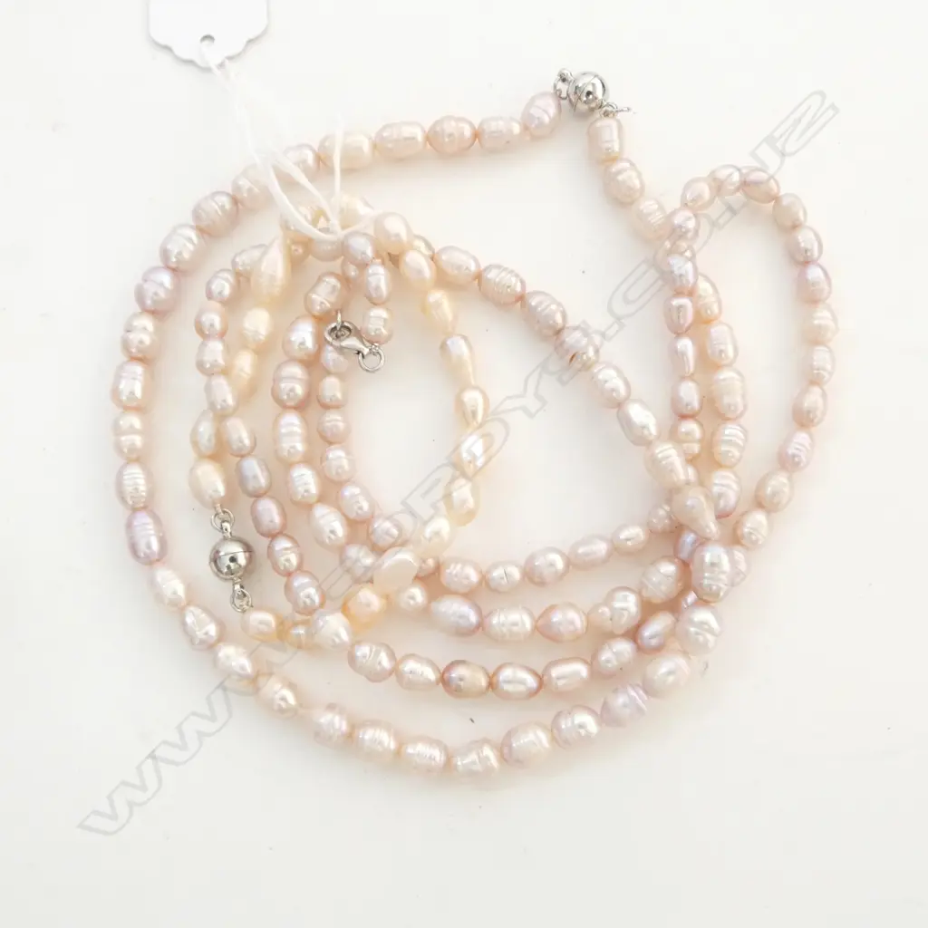PR FRESHWATER PEARL NECKLACES L.275mm & BRACELET Image 1++