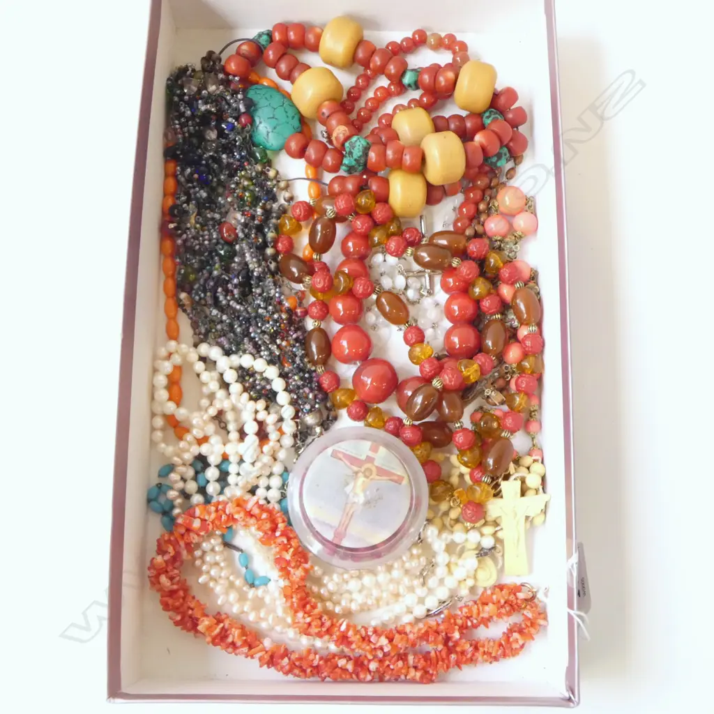 ASST. NECKLACES; PEARL, CORAL ETC Image 1++