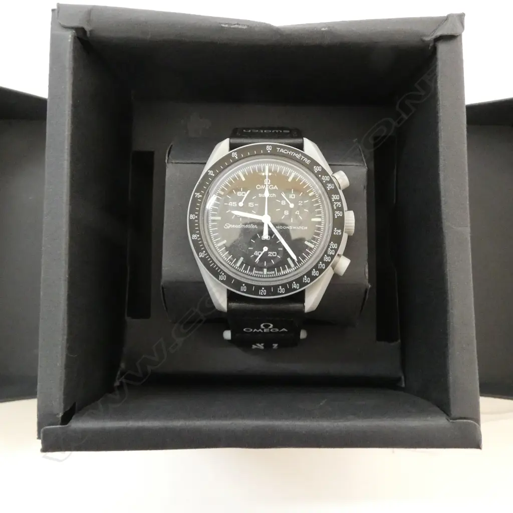 OMEGA SWATCH WRIST WATCH 'MISSION TO THE MOON' BOXED & RUNNING Image 1++