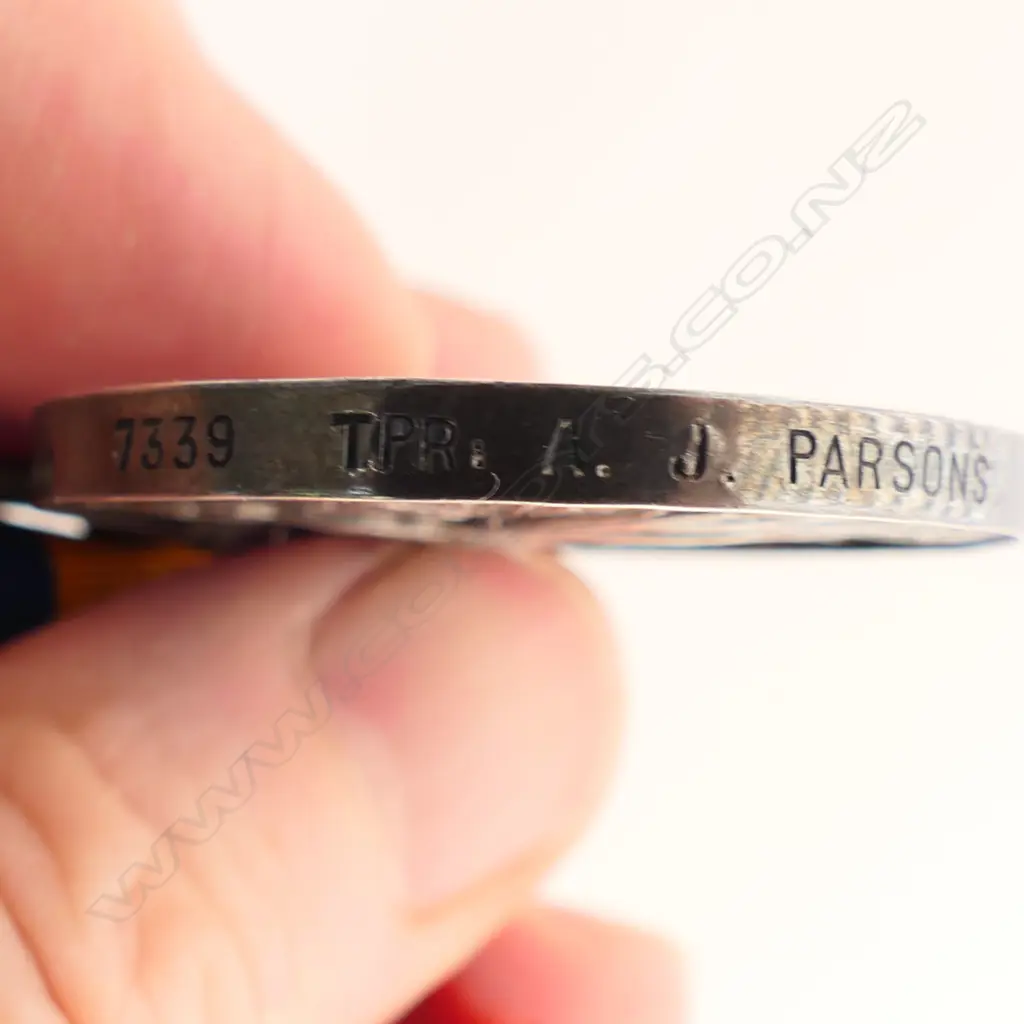 SOUTH AFRICA 1902 MEDAL 7339  TPR A. J. PARSONS NZMR 9th CONT. Image 1++