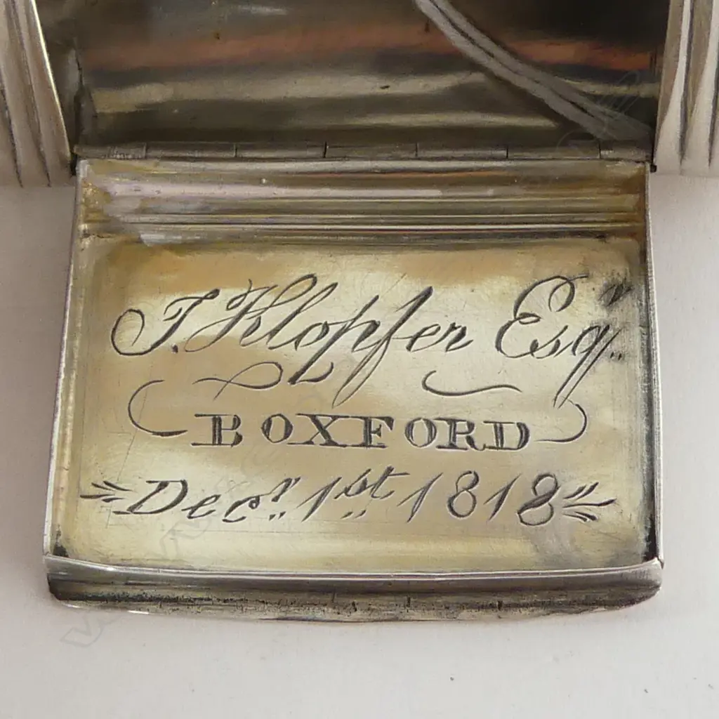 George III SILVER SNUFF BOX Birmingham 1813 reeded decoration 42gms Image 1++