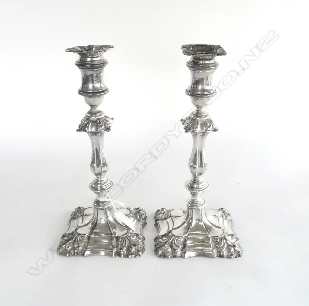 PR OLD SHEFFIELD PLATE CANDLESTICKS H.285mm 1 AF Image 1++