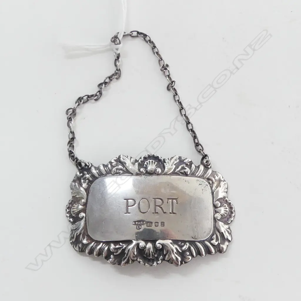 STG SILVER PORT LABEL, LONDON 1973, 13.6grms Image 1++