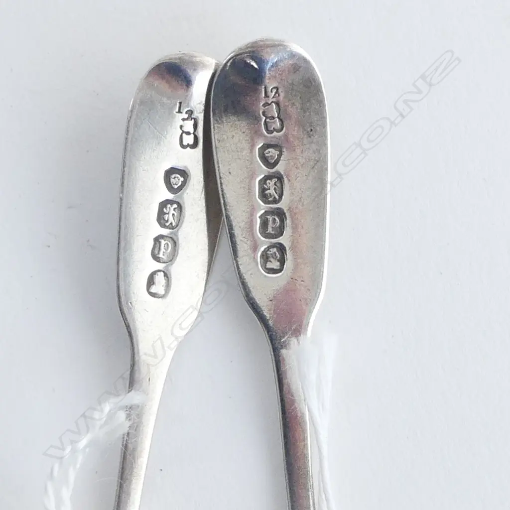 PR GEORGE IV SILVER SALT SPOONS. London 1830  Image 1++
