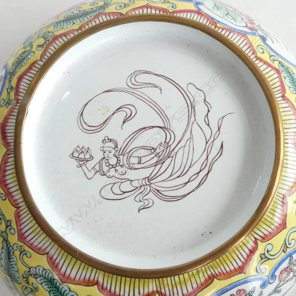 QUALITY CHINESE ENAMEL BOWL 180 x 80mm Image 1++