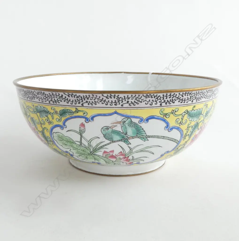 QUALITY CHINESE ENAMEL BOWL 180 x 80mm Image 1++