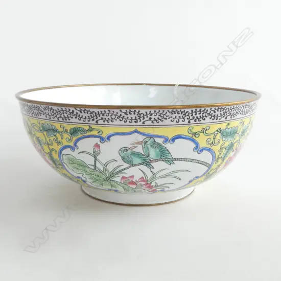 QUALITY CHINESE ENAMEL BOWL 180 x 80mm