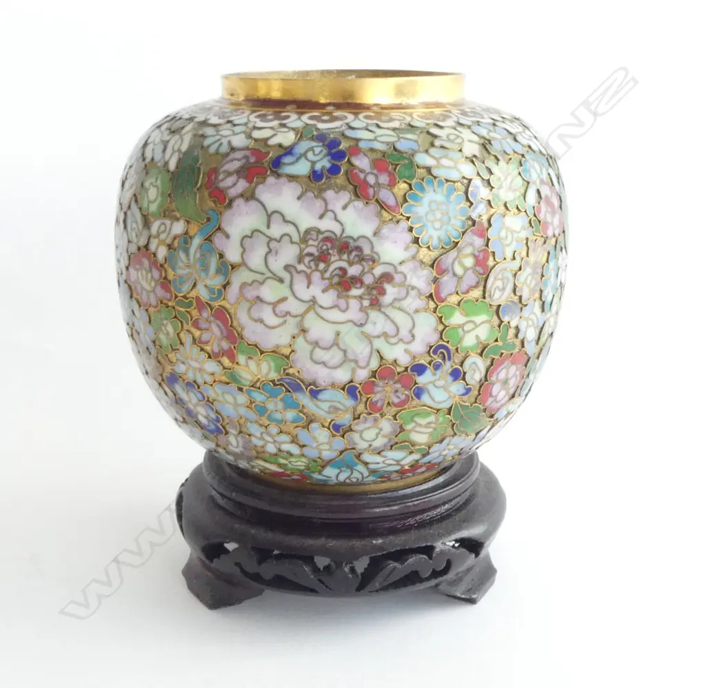 CLOISONNE VASE ON STAND H.150mm (including stand) Image 1++