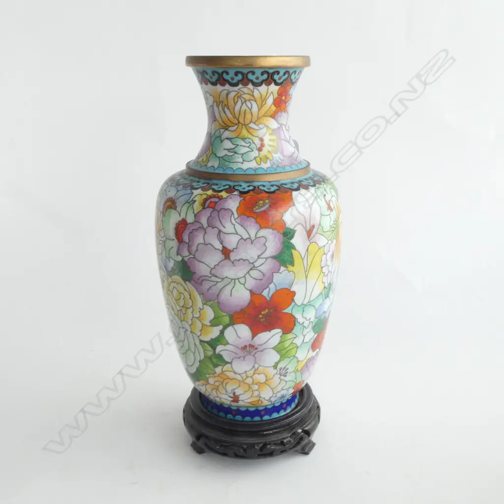 CLOISONNE VASE ON STAND H.300mm (including stand) Image 1++