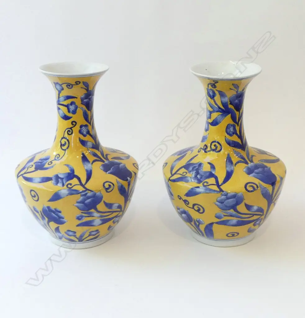 PR ORIENTAL YELLOW VASES H.350mm Image 1++