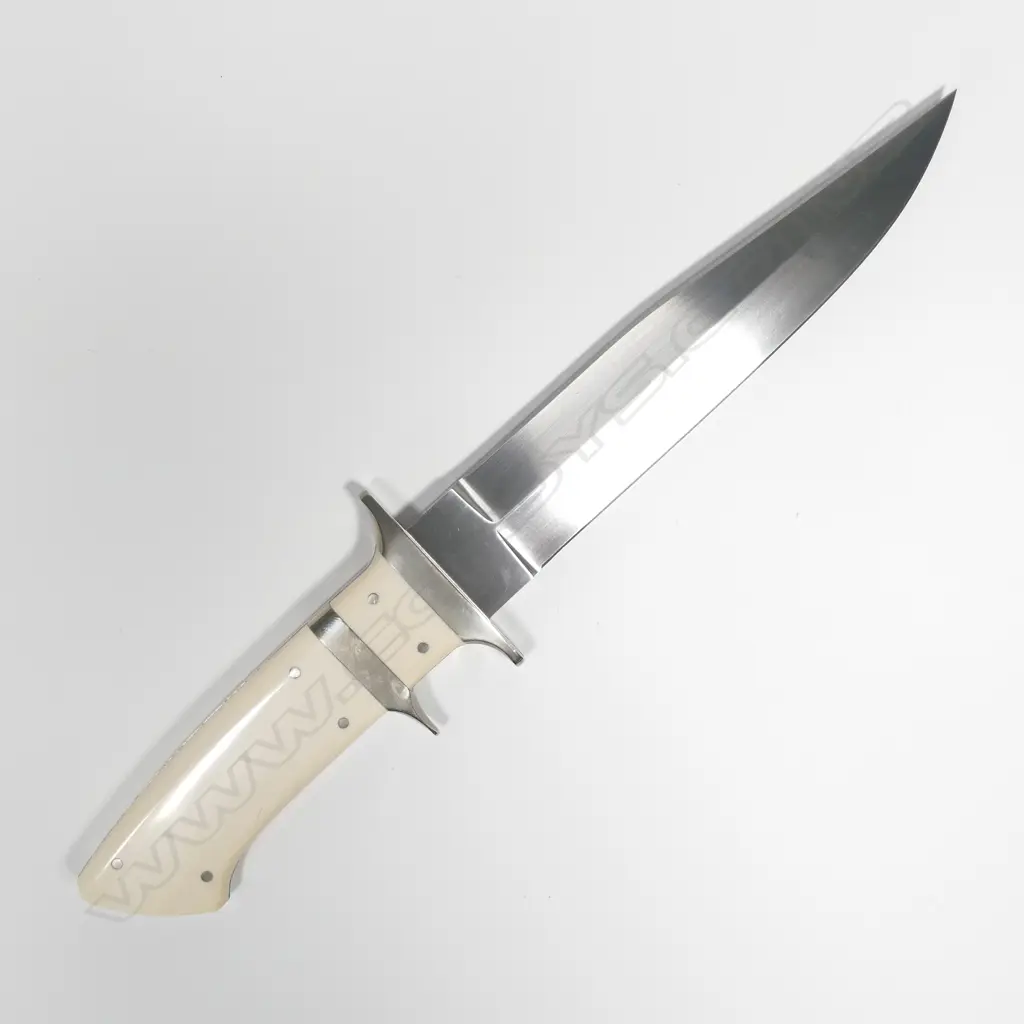 CUSTOM REDDIEX BOWIE KNIFE. BONE HANDLE. DOUBLE GAURD. L.290mm Image 1++