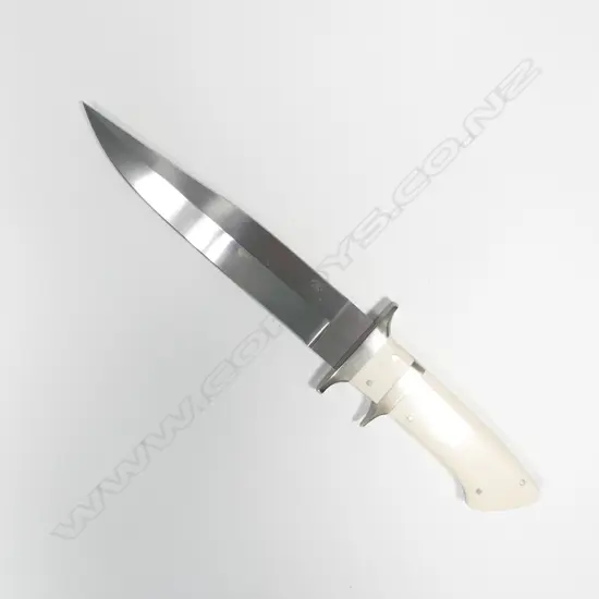CUSTOM REDDIEX BOWIE KNIFE. BONE HANDLE. DOUBLE GAURD. L.290mm