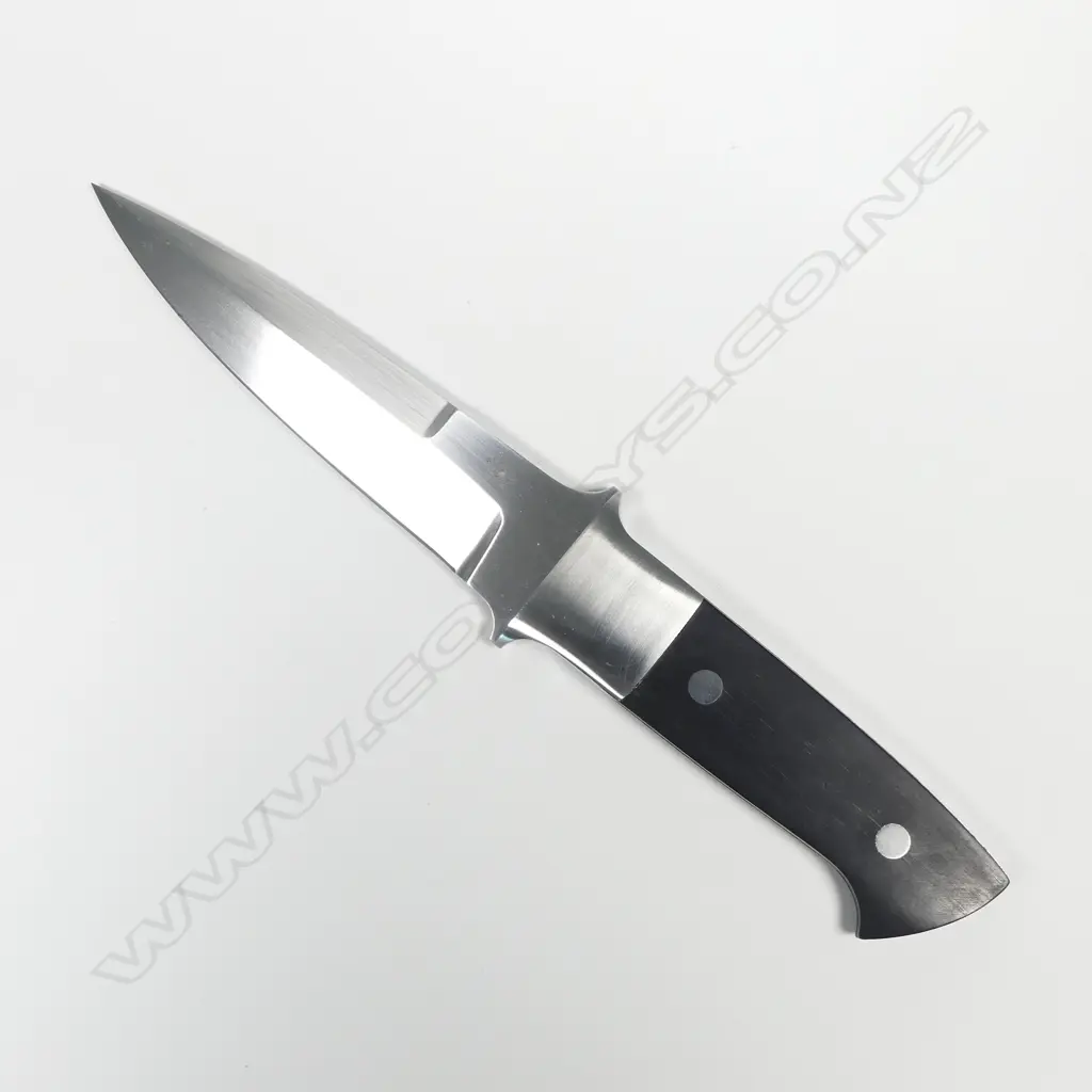 HANDCRAFTED CUSTOM REDDIEX WOOD HANDLED FINISHING KNIFE. LEATHER SHEATH. L.220mm Image 1++