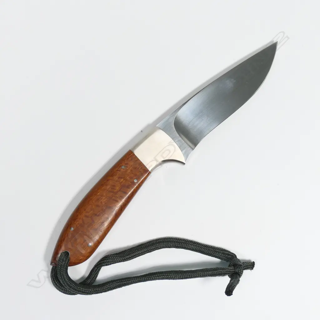 CUSTOM NORMAN E. SANDOW HUNTING KNIFE. WOOD HANDLE. L.210mm Image 1++