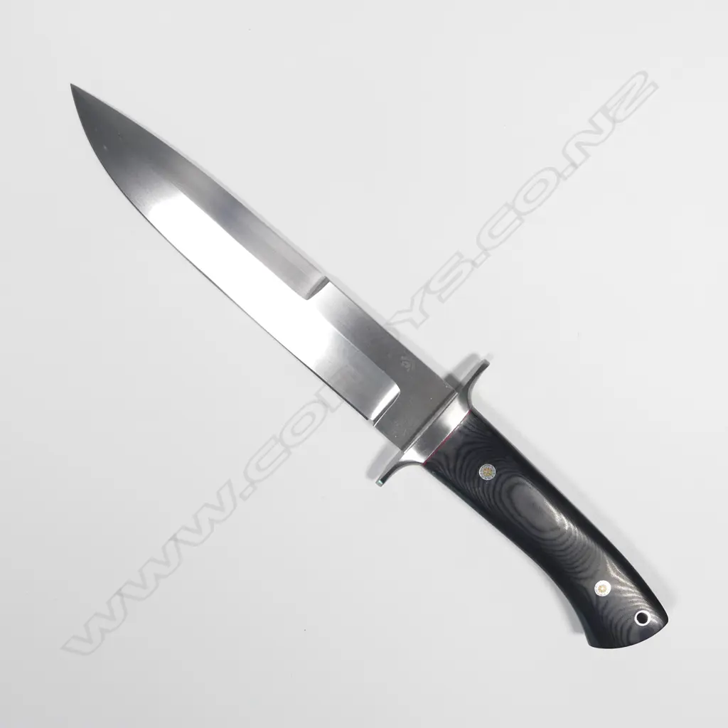 CUSTOM REDDIEX KNIFE.  MICARTA HANDLE. DETAILED RIVETS & RED STRIPE. L.320mm Image 1++