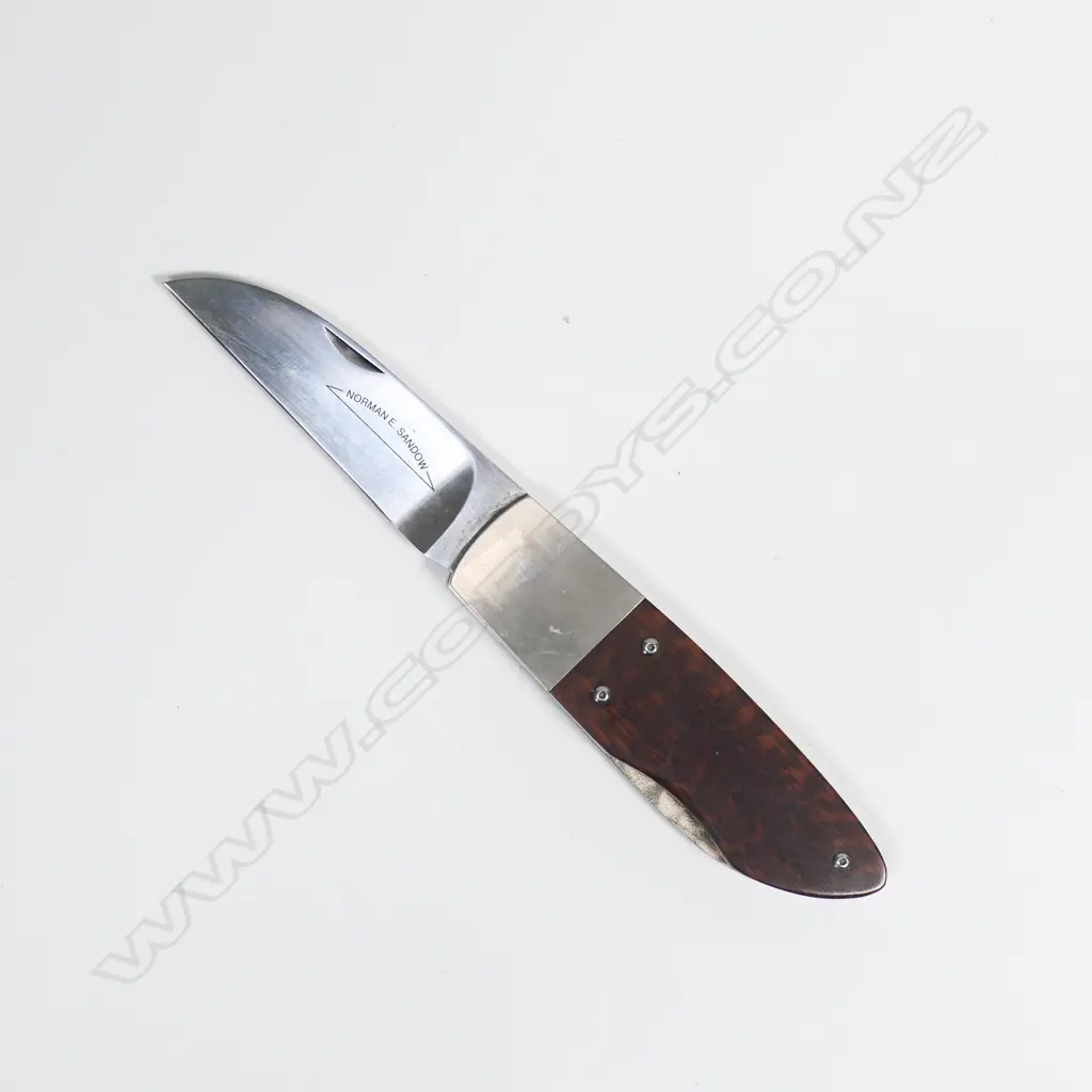 CUSTOM NORMAN E.SANDOW FOLDING POCKET KNIFE. L135mm (open) Image 1++