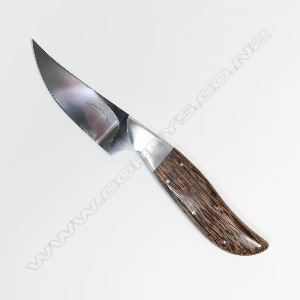 CUSTOM NORMAN E.SANDOW SKINNER. WOOD HANDLE. L.210mm Image 1++