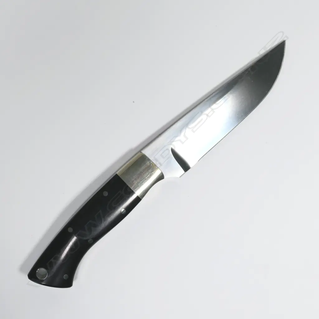 CUSTOM BRENT E.SANDOW HUNTING KNIFE. WOOD HANDLE. L.240mm Image 1++