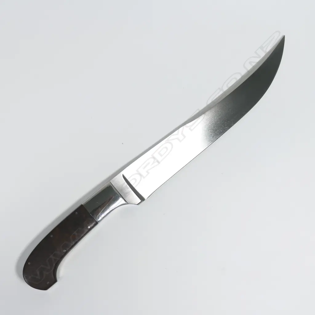 CUSTOM BRENT E.SANDOW BOWIE KNIFE. WOOD HANDLE. L.335mm Image 1++
