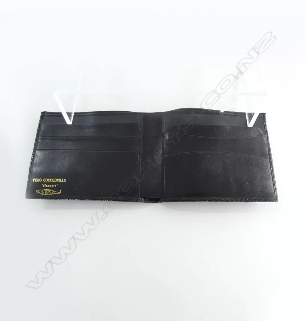 Vero crocodile leather BLACK WALLET Image 1++