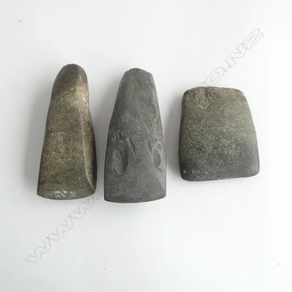 3x OLD PACIFIC STONE ADZES longest 105mm Image 1++