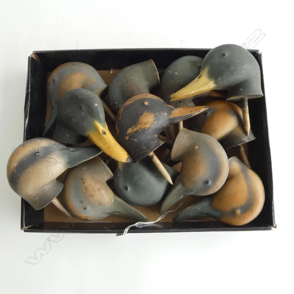 TWELVE VINTAGE PLASTIC DUCK DECOY HEADS  Image 1++