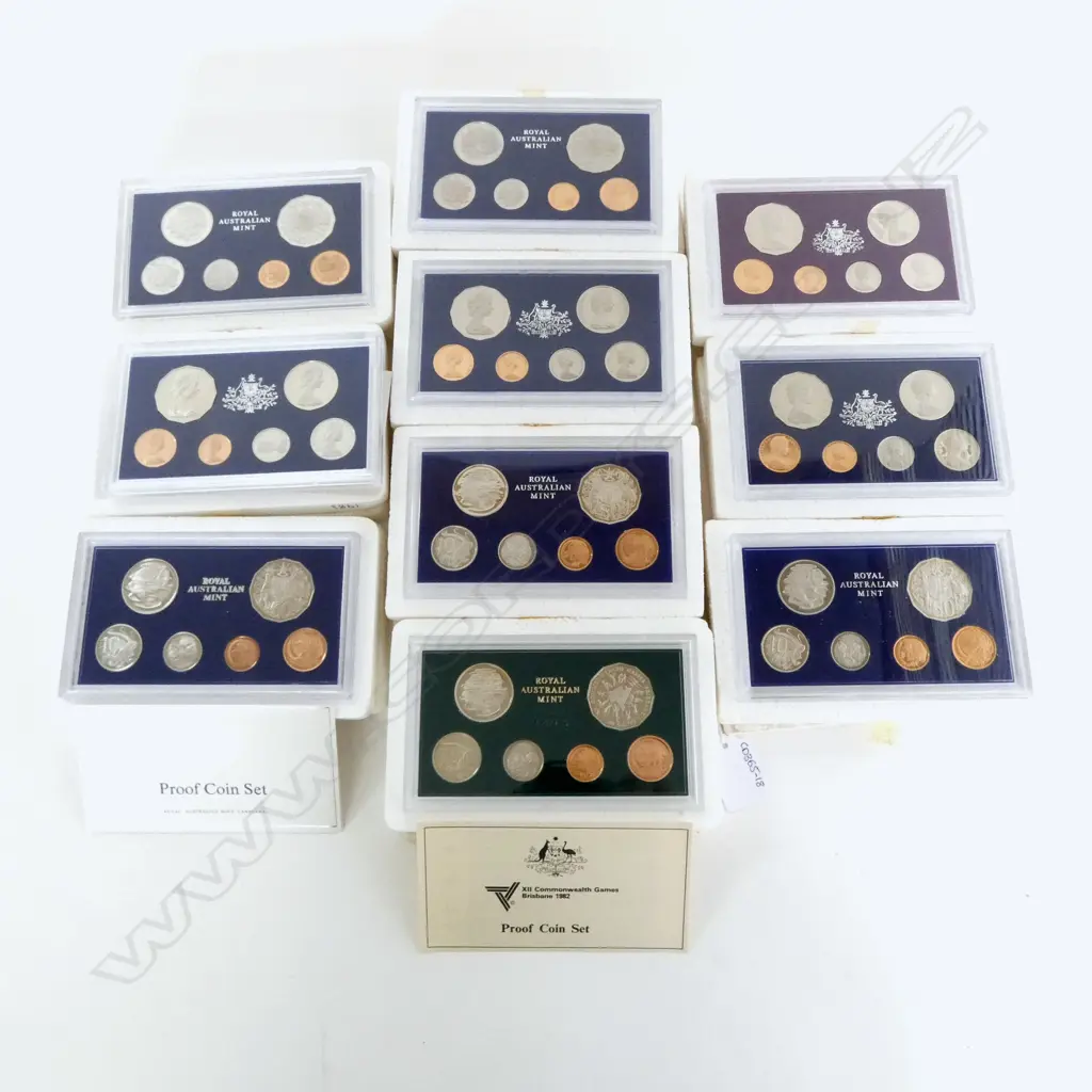 10 AUS. COIN PROOF SETS 1975-1984 Image 1++