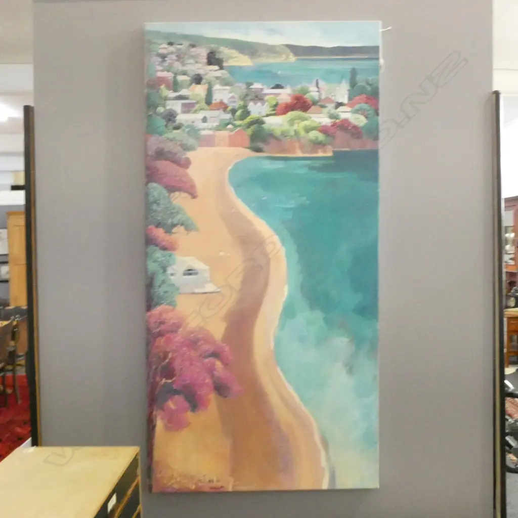 LINDA TAPLIN, CHELTENHAM BEACH, ACRYLIC ON CANVAS 1200x600mm Image 1++