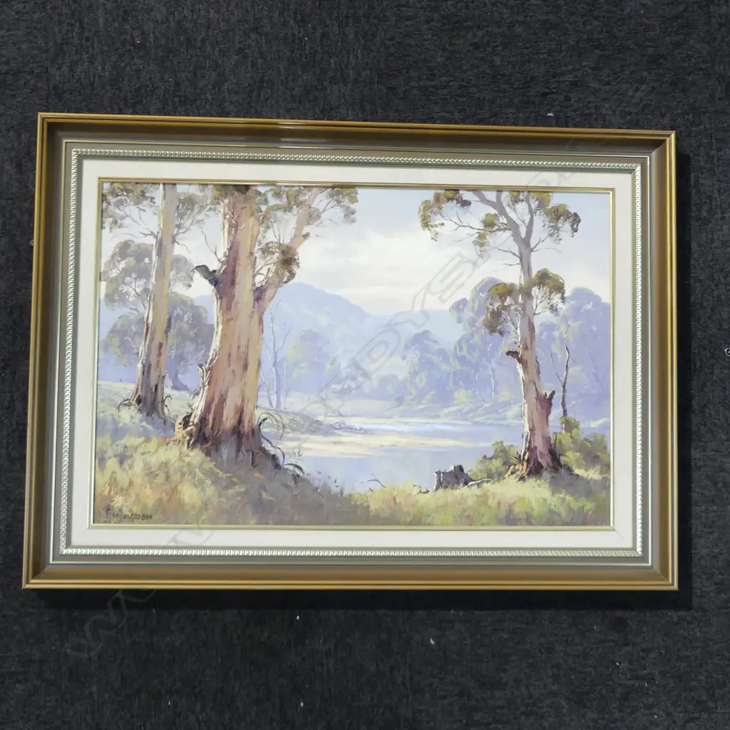 THEO DELGROSSO (AUST. 1947-2011) 'UPPER MURRAY RIVER' OIL ON BOARD 495x750mm Image 1++