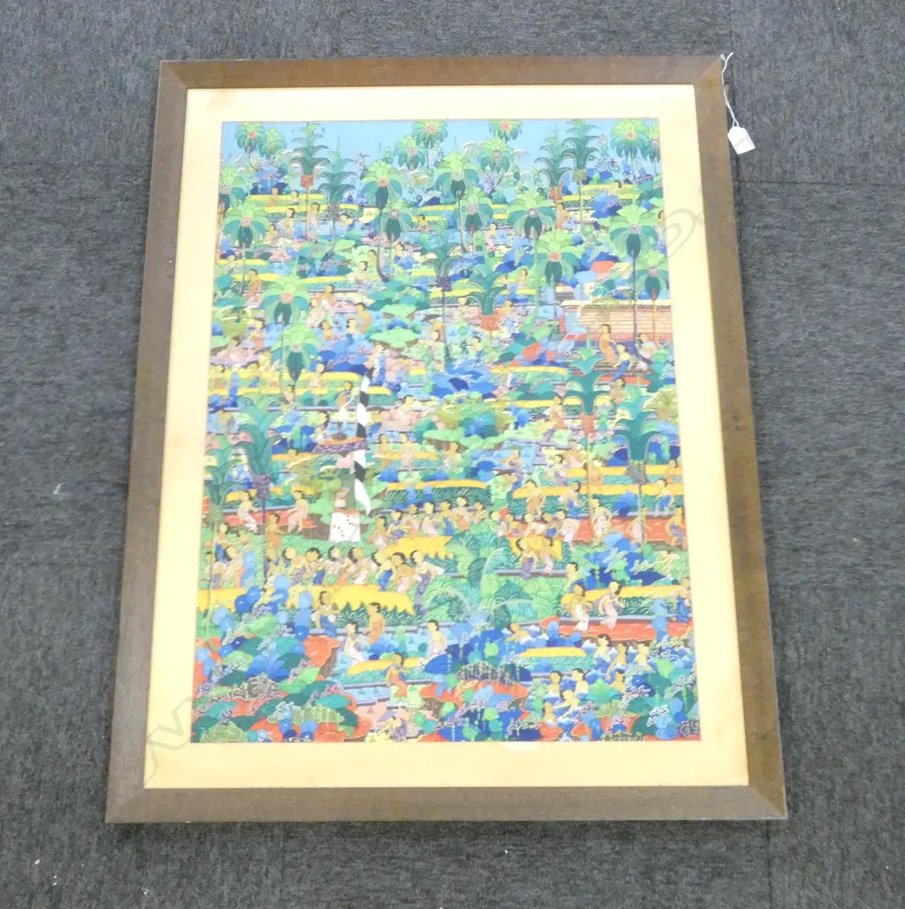 INDONESIAN ARTWORK, ACRYLIC ON BOARD 750x540mm Image 1++
