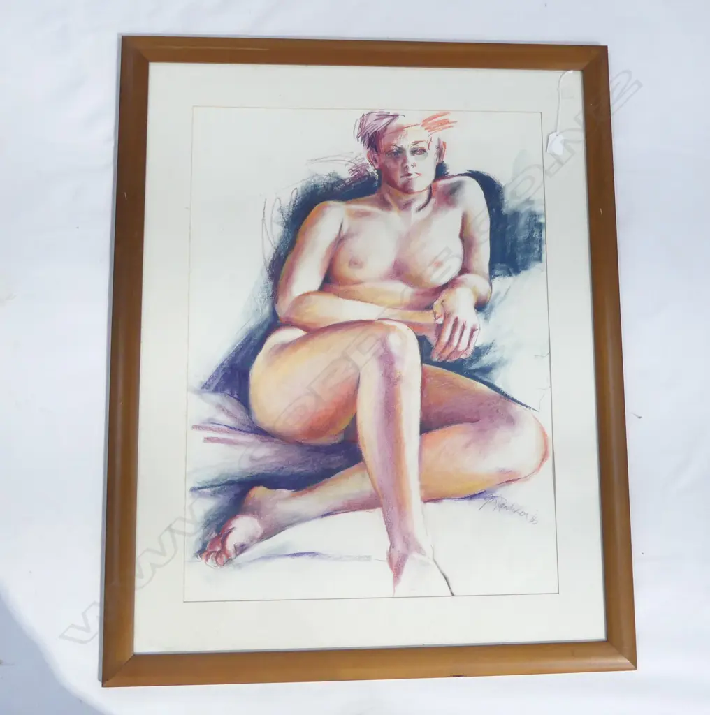GLENDA RANDERSON (NZ b.1949), SEATED NUDE, PASTEL ON PAPER '86 740x540mm Image 1++