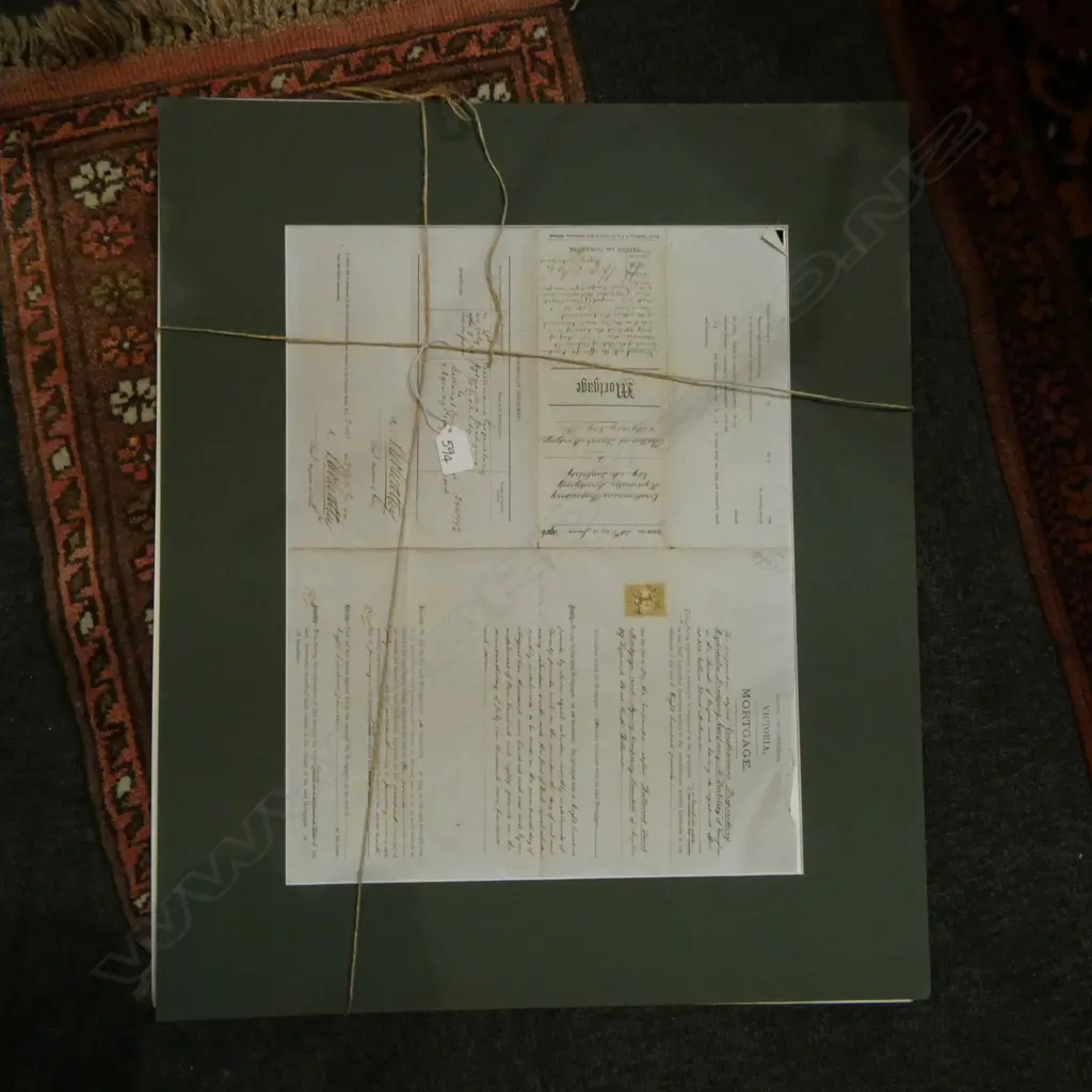 2 FRAMED INDENTURES (1890) 480x300mm + UNFRAMED MORTGAGE C.1900 Image 1++