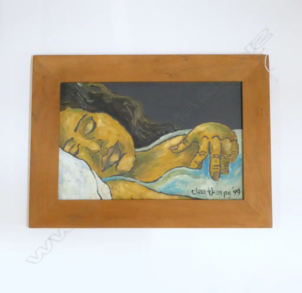 CLEO THORPE, SLEEPING WOMAN, ACRYLIC ON BOARD '99 280x435mm Image 1++
