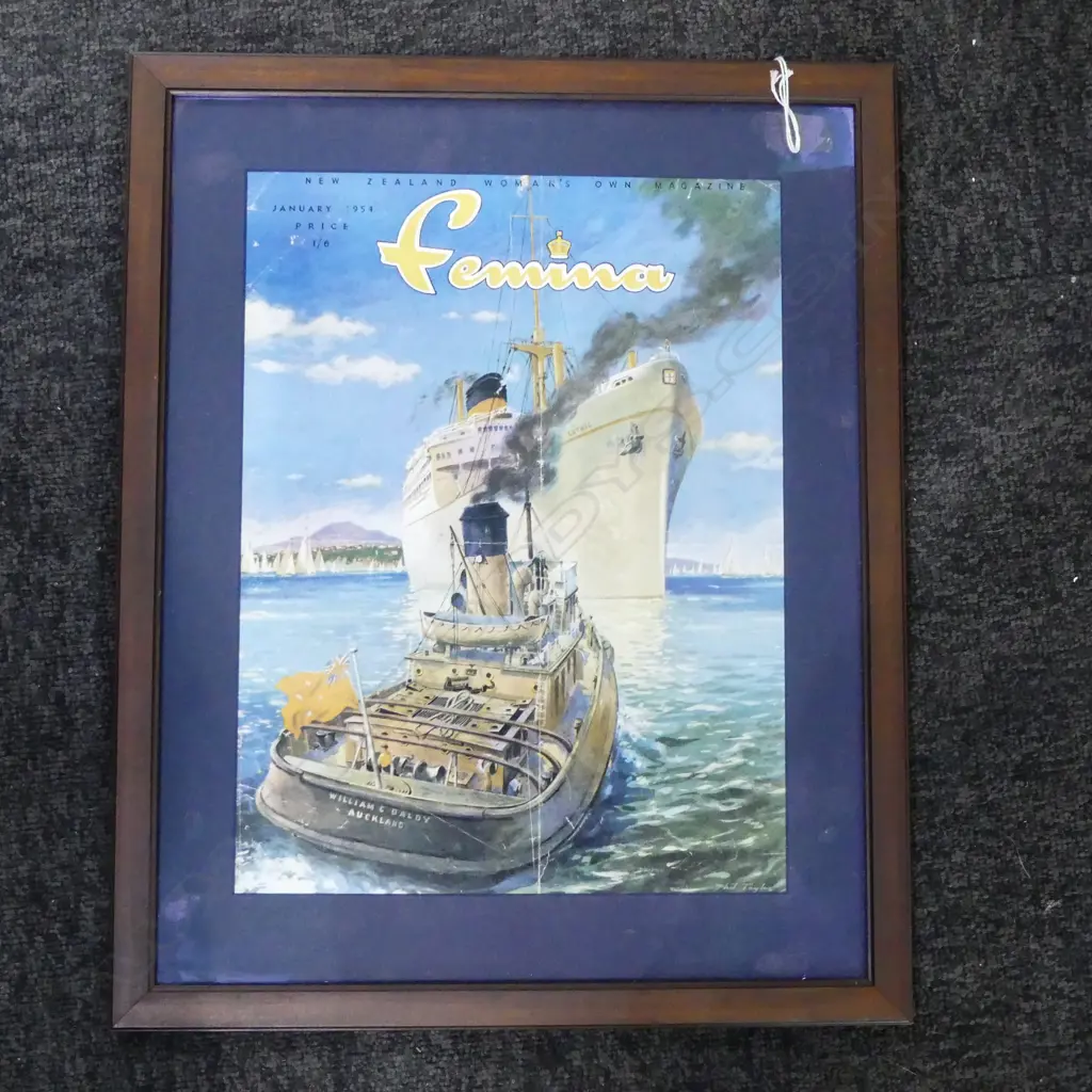 FRAMED VINTAGE 'FEMINA' POSTER 340x260mm Image 1++