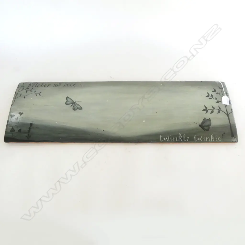 OIL ON RIMU PANEL ARTWORK 'OCTOBER 16th 2004 / TWINKLE TWINKLE' 250x800mm Image 1++