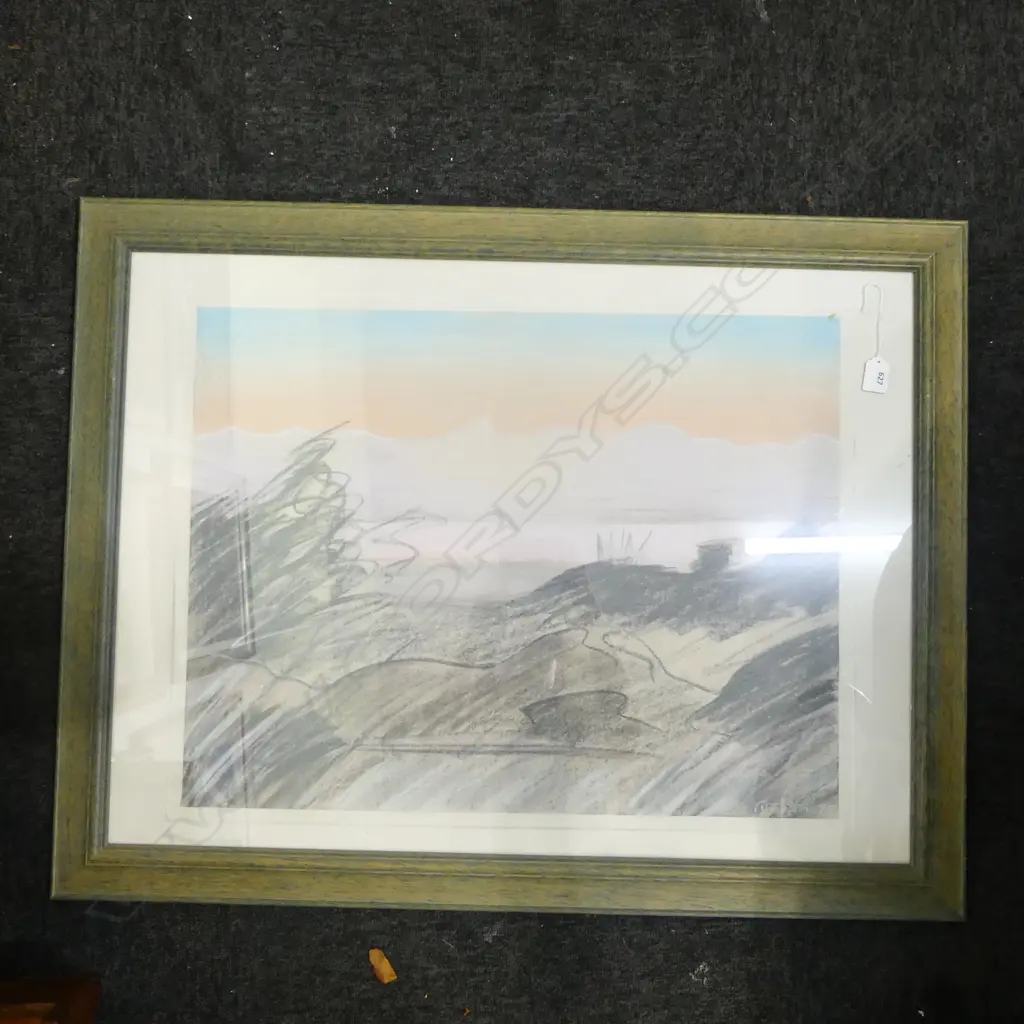 RODNEY FUMPSTON PASTEL ARTWORK Coastal Landscape Signed & dated '85 500 x 650mm Image 1++