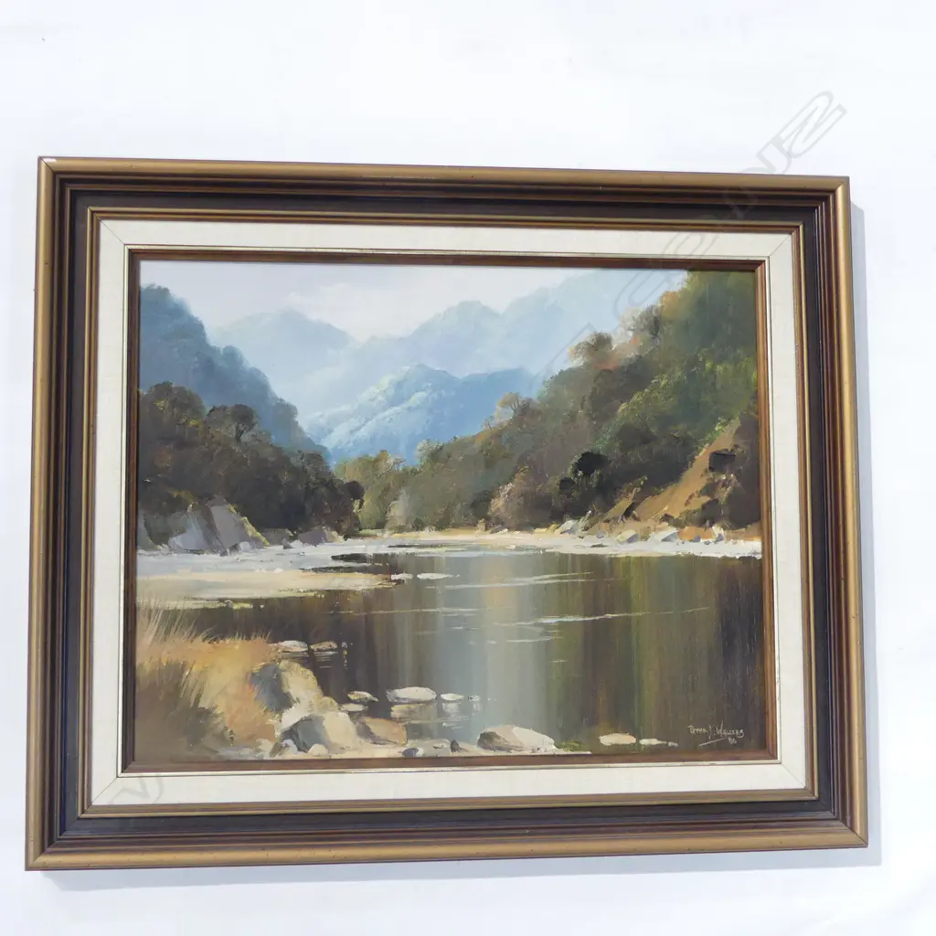 PETER J. WALLERS 'KAIMANAWA FOREST RESERVE, NEAR TAUPO' OIL ON BOARD '86 390x495mm Image 1++