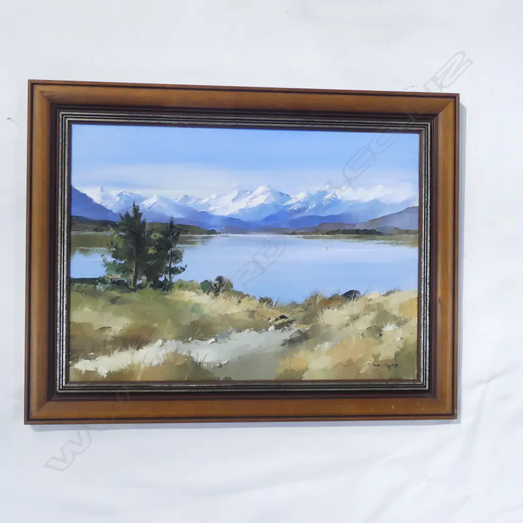 PETER J. WALLERS 'LAKE TEKAPO' OIL ON BOARD '81 395x550mm Image 1++