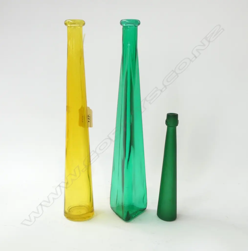 3 ITALIAN GLASS BOTTLES H.320mm Image 1++