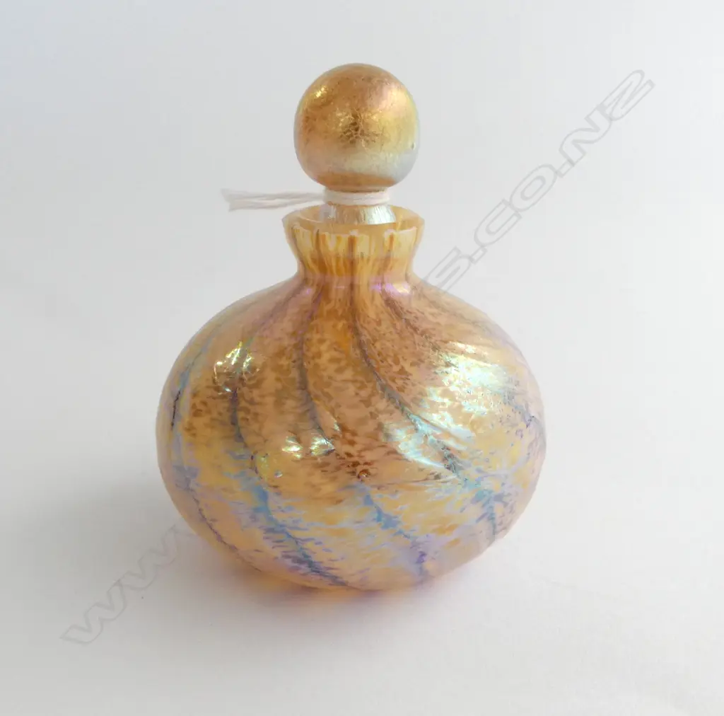 BOXED OKRA SMALL ART GLASS SCENT BOTTLE H.80mm Image 1++