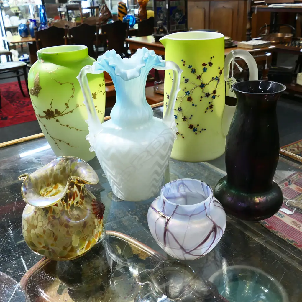 6 PCES ANTIQUE GLASS H.240mm*INCORRECT PHOTO - NOW UPDATED TO CORRECT IMAGE Image 1++