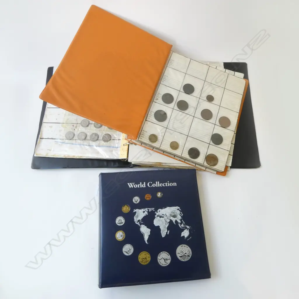 3 COIN ALBUMS; WOLD COLLECTION, N.Z. & WORLD etc Image 1++
