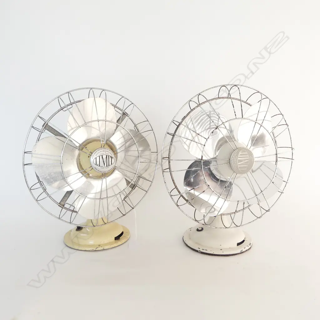2 VINTAGE 'LIMIT' ELECTRIC FANS H.350mm req. re wiring Image 1++
