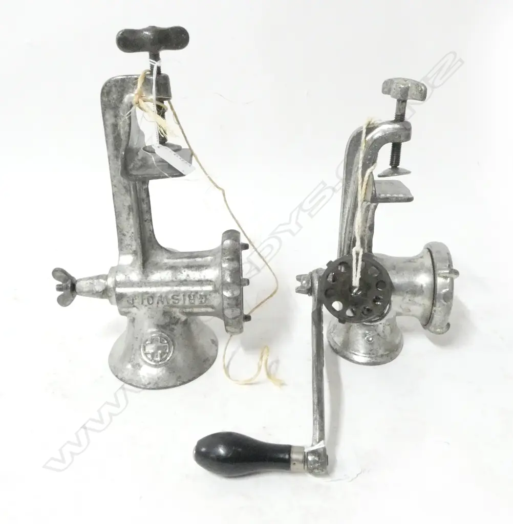 2221/3608 2 VINTAGE CAST BENCH MOUNTED MINCERS L250MM Image 1++